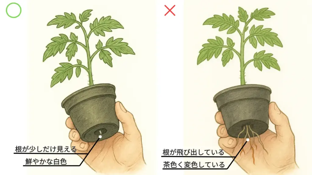 根の良い例と悪い例