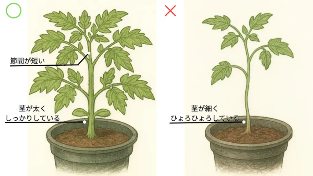 茎の良い例と悪い例